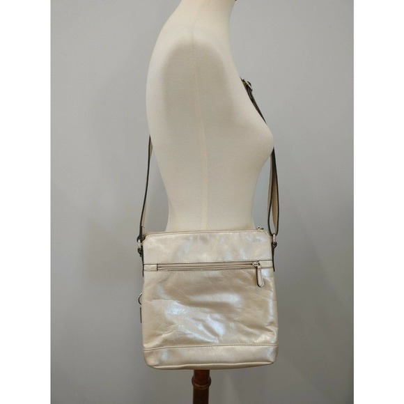 Giani Bernini Handbags - Giani Bernini Leather Champagne Crossbody Bag